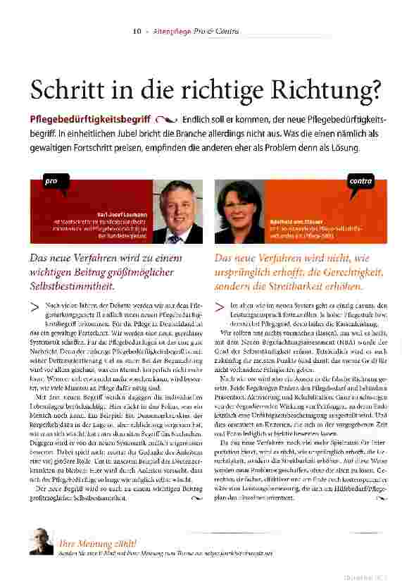 Vorschauseite 1: Schritt in die richtige Richtung?