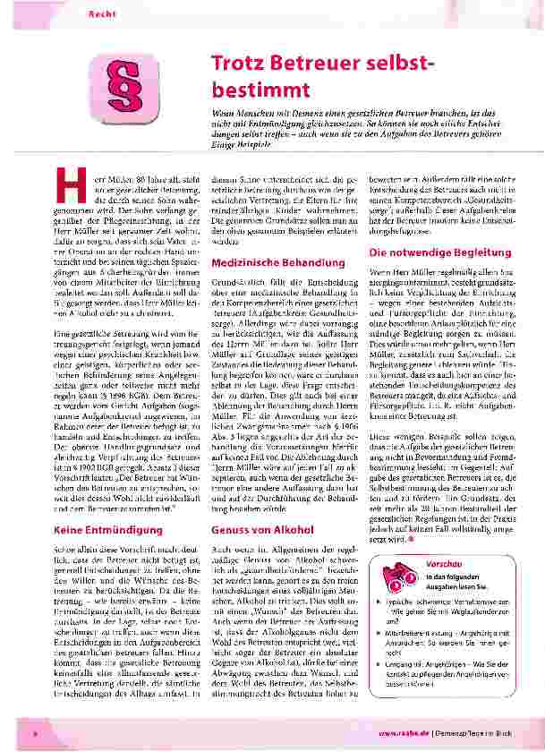 Vorschauseite 1: Trotz Betreuer selbst-bestimmt