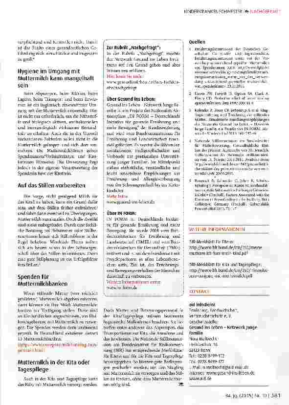 Vorschauseite 2: Sind Muttermilchbörsen eine Alternative, wenn die Mutter selbst nicht stillt?
