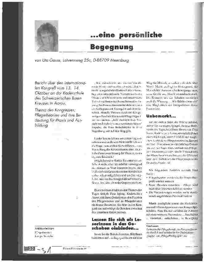Vorschauseite 1: ... eine persönliche Begegnung