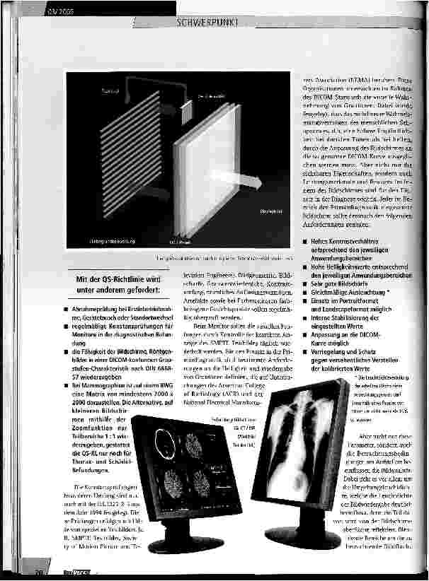 Vorschauseite 3: Anforderungen an Bildschirme und an Qualitätssicherung bei Medical Imaging. Nicht jeder ist gut genug