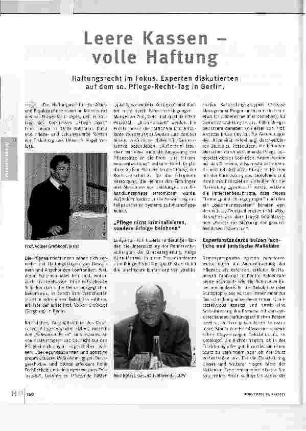 Vorschauseite 1: Leere Kassen -volle Haftung