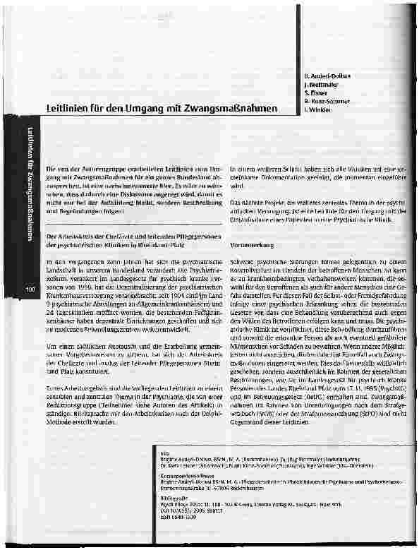 Vorschauseite 1: Leitlinien für den Umgang mit Zwangsmaßnahmen