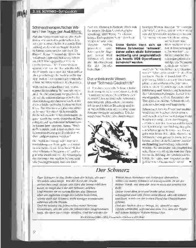 Vorschauseite 2: Man verordnet zu spät, zu wenig, zu selten! Seit 10 Jahren gibt es retardierte Opiate zur Schmerztherapie in Österreich