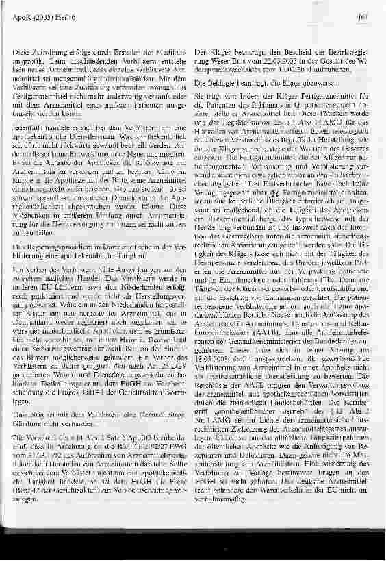 Vorschauseite 3: Zur Erlaubnispflichtigkeit des Hersteilens von Blistern unter Verwendung von Fertigarzneimitteln durch Apotheker