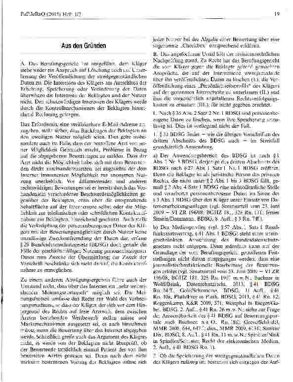 Vorschauseite 2: Ärzteportale — Ärzte müssen sich anonym bewerten lassen