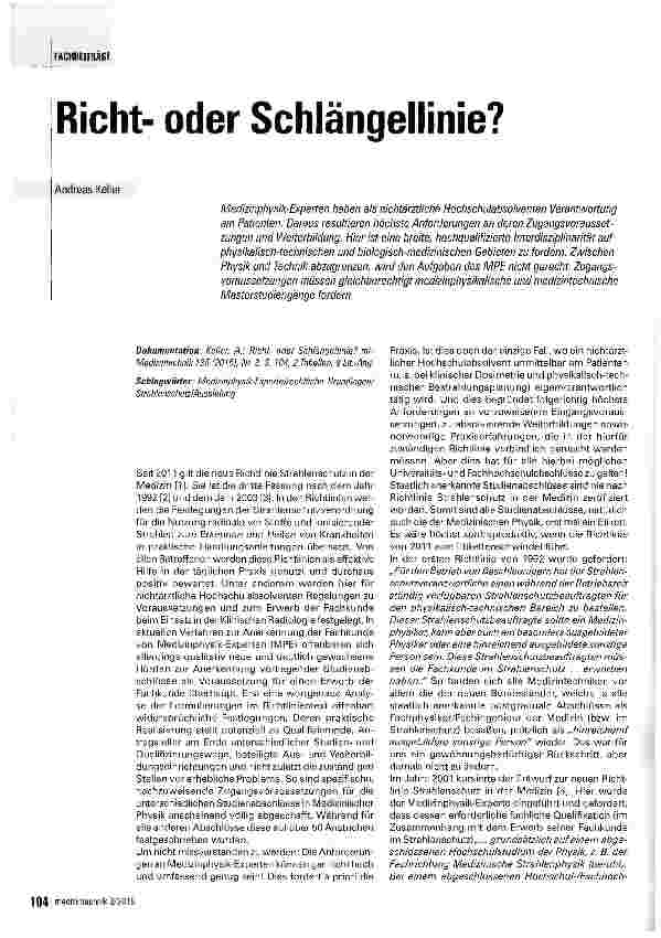 Vorschauseite 1: Riehtoder Schlängellinie?