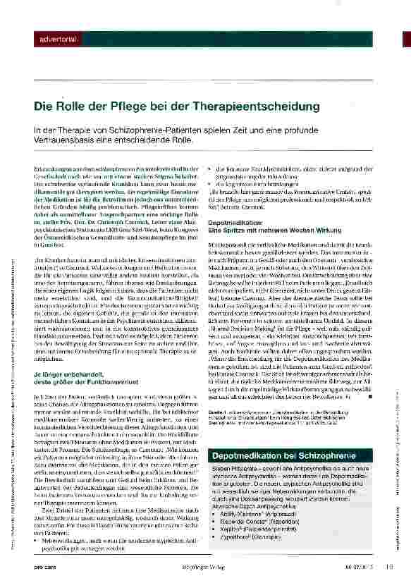 Vorschauseite 1: Die Rolle der Pflege bei der Therapieentscheidung