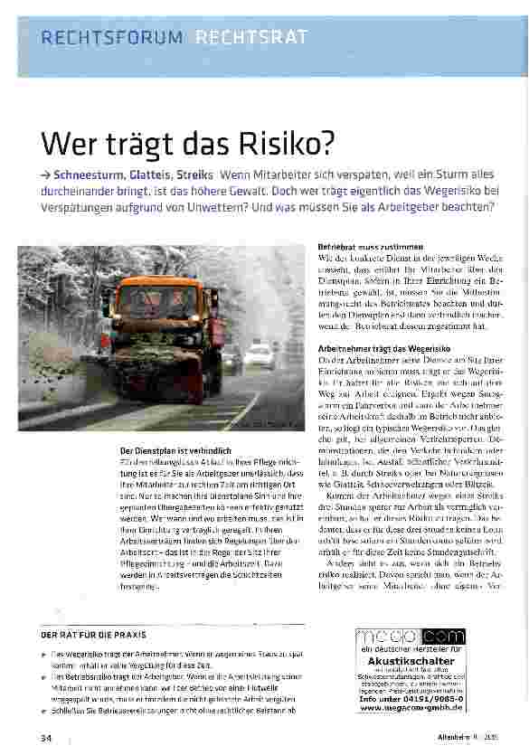 Vorschauseite 1: Wer trägt das Risiko?