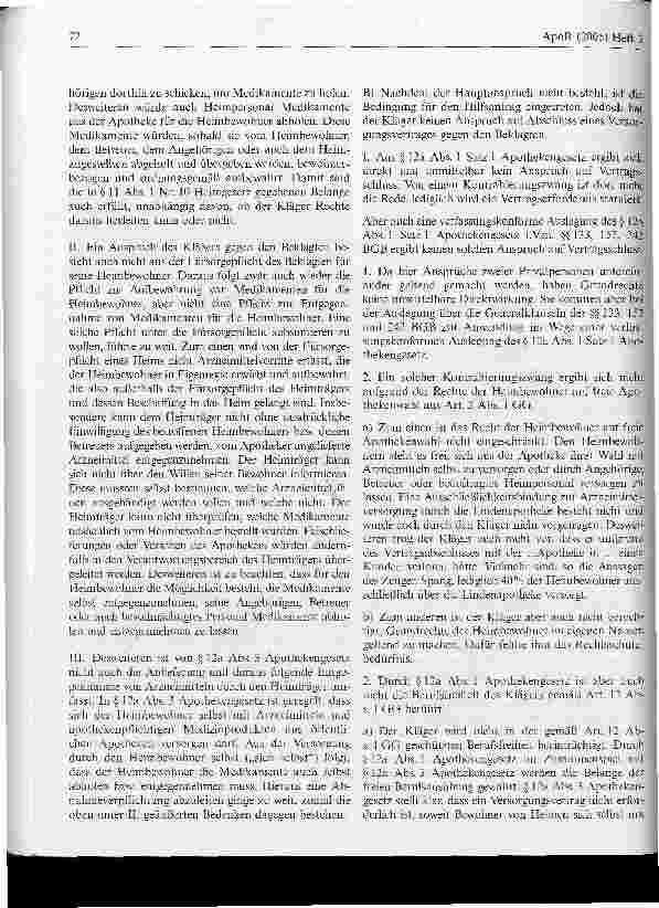 Vorschauseite 3: Kein Anspruch auf Abschluss eines Heimbewohner-Versorgungsvertragesgegen einen privaten Heimträger