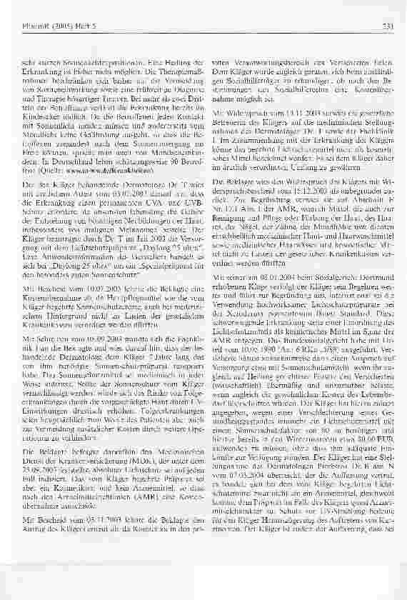 Vorschauseite 2: Sonnencreme ist kein ArzneimittelSozialgericht Dortmund, Urteil vom 17. März 2005 - S 44 KR 6/04