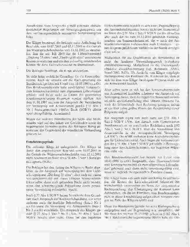 Vorschauseite 3: Sonnencreme ist kein ArzneimittelSozialgericht Dortmund, Urteil vom 17. März 2005 - S 44 KR 6/04