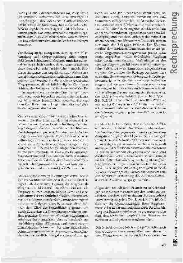 Vorschauseite 4: Zu den Wirksamkeitsvoraussetzungen einer außerordentlichen Kündigung wegen Körperverletzung