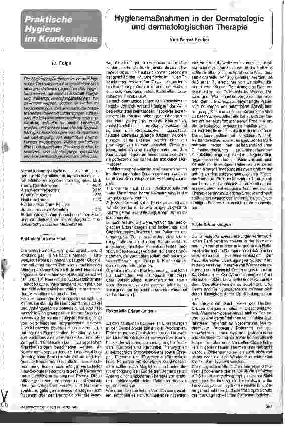 Vorschauseite 1: Hygienemaßnahmen in der Dermatologie und dermatologischen Therapie