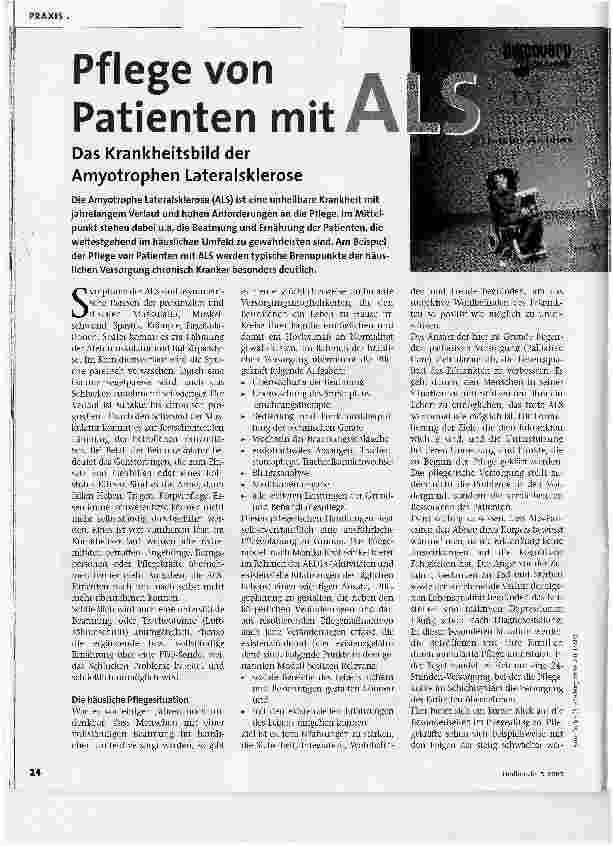 Vorschauseite 1: Pflege von Patienten mit ALS