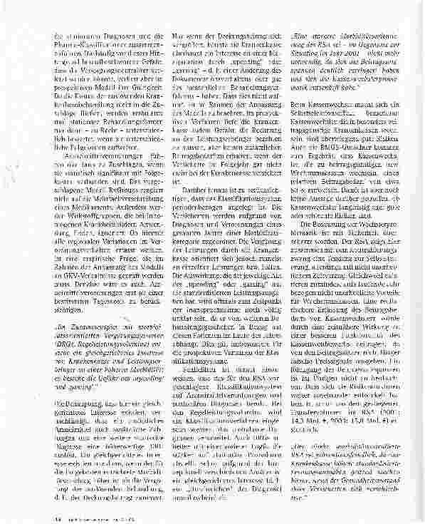 Vorschauseite 3: Chancen und Risiken der direkten Morbiditätsorientierung im RSA