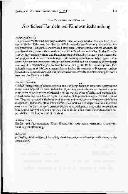 Vorschauseite 1: Ärztliches Handeln bei Kindesmisshandlung
