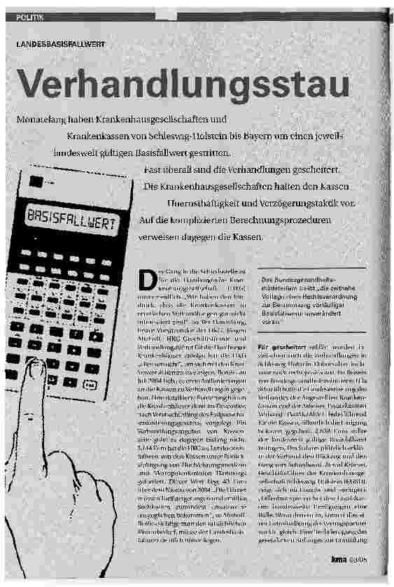 Vorschauseite 1: Verhandlungsstau