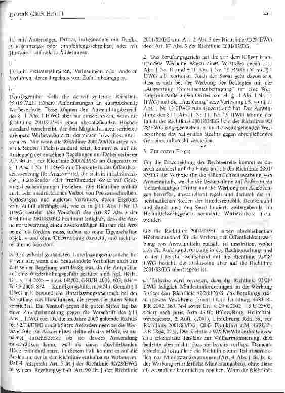 Vorschauseite 3: EuGH-Vorlage: Fragen zu Verboten bei Öffentlichkeitswerbung für Arzneimittel