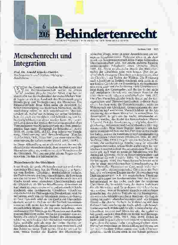 Vorschauseite 1: Menschenrecht und Integration