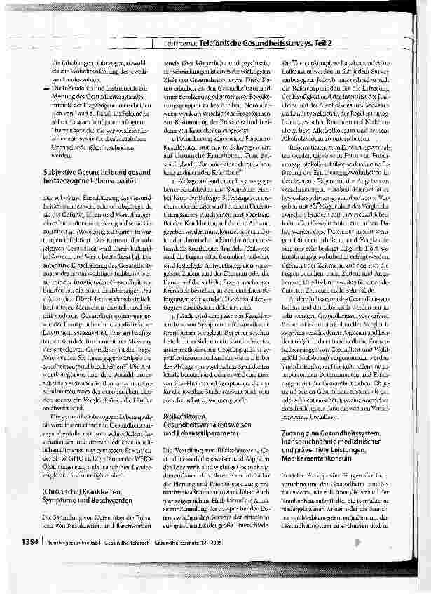 Vorschauseite 2: Gesundheitssurveys in Europa