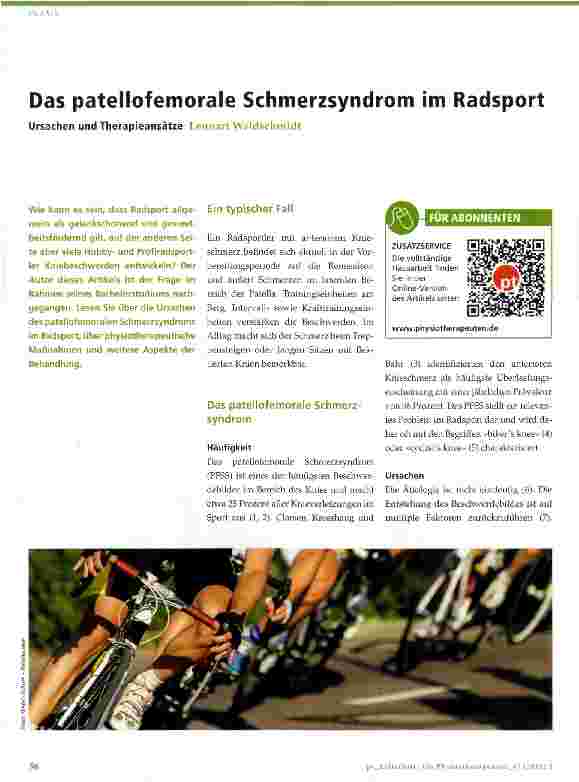 Vorschauseite 1: Das patellofemorale Schmerzsyndrom im Radsport