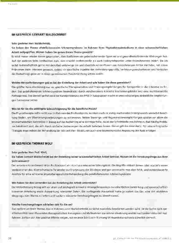 Vorschauseite 3: Das patellofemorale Schmerzsyndrom im Radsport