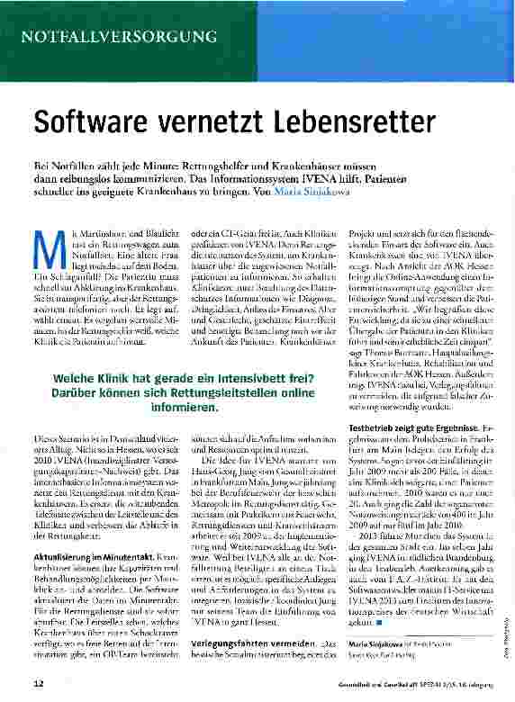 Vorschauseite 1: Software vernetzt Lebensretter