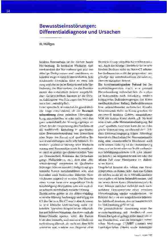 Vorschauseite 1: Bewusstseinsstörungen: Differentialdiagnose und Ursachen