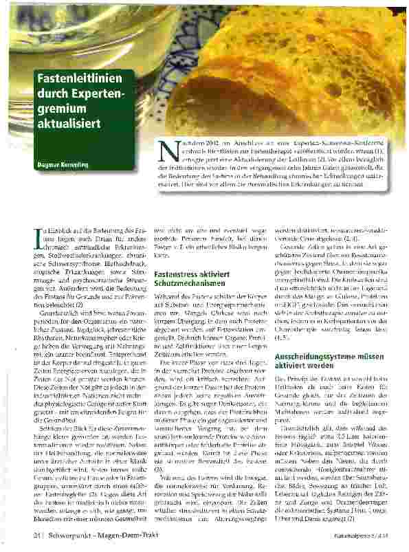 Vorschauseite 1: Fastenleitlinien durch Expertengremium aktualisiert