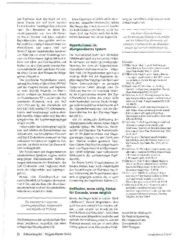 Vorschauseite 3: Fastenleitlinien durch Expertengremium aktualisiert