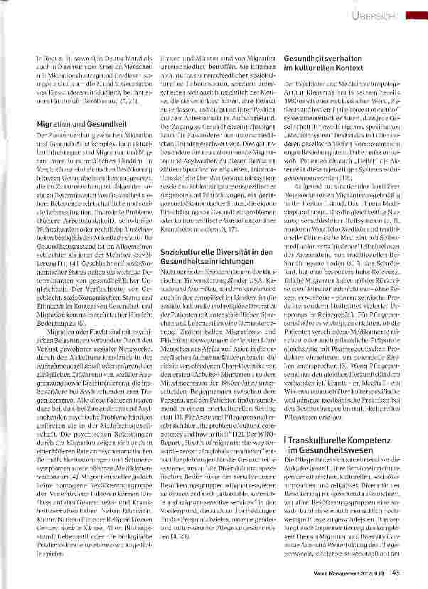 Vorschauseite 2: Migrationsspezifische Diversität und transkulturelle Kompetenz in der Pflege: Österreichische Perspektiven