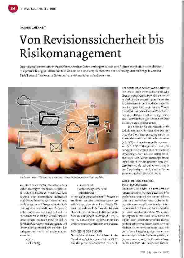 Vorschauseite 1: DATENSICHERHEIT Von Revisionssicherheit bis Risikomanagement