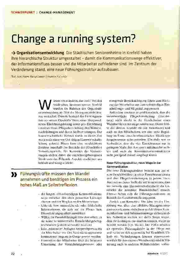 Vorschauseite 1: Change a running System?