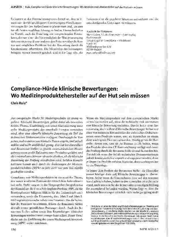 Vorschauseite 6: Kostenerstattung bei einer „fehlgeschlagenen Umversorgung von Hilfsmitteln auf einen anderen Leistungserbringer