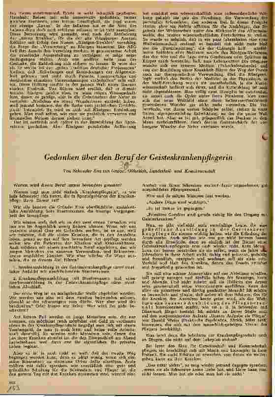 Vorschauseite 1: Gedanken über den Beruf der Geisteskrankenpflegerin