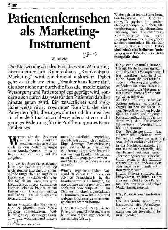 Vorschauseite 1: Patientenfernsehen als Marketing-Instrument