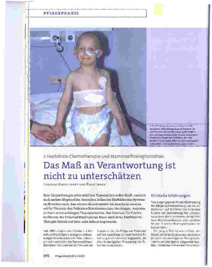 Vorschauseite 1: Stammzelltransplantation:Das Maß an Verantwortung ist nicht zu unterschätzen