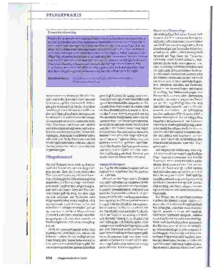Vorschauseite 3: Stammzelltransplantation:Das Maß an Verantwortung ist nicht zu unterschätzen