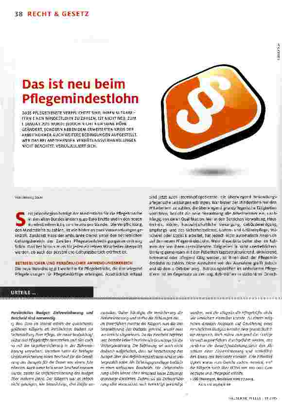 Vorschauseite 1: Das ist neu beim Pflegemindestlohn