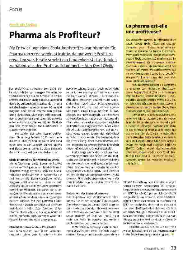 Vorschauseite 1: Pharma als Profiteur?