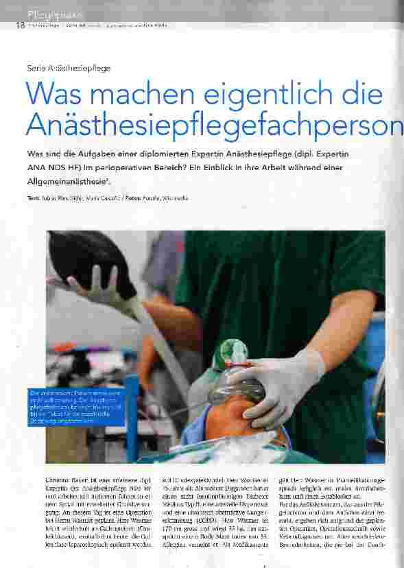 Vorschauseite 1: Was machen eigentlich die Anästhesiepflegefachperson