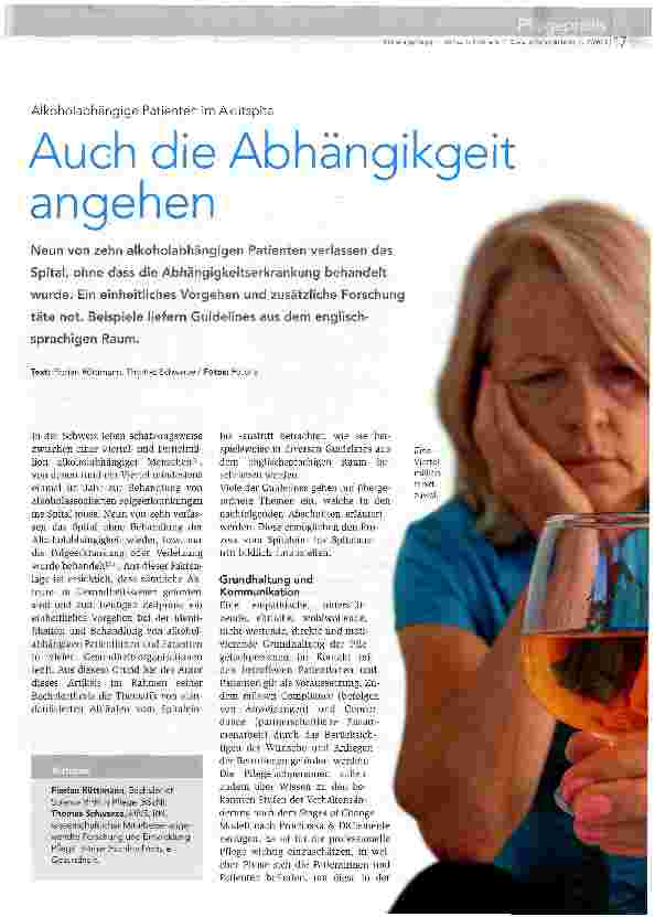 Vorschauseite 1: Auch die Abhängikgeit angehen