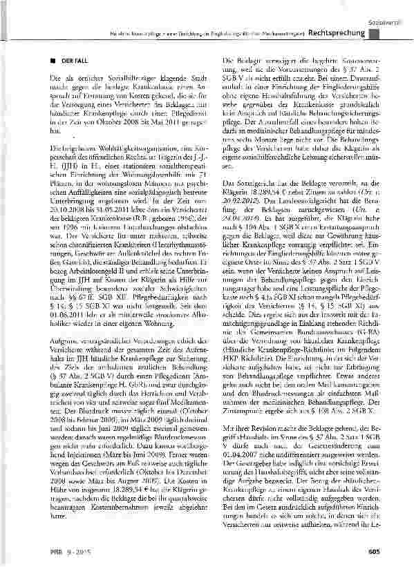 Vorschauseite 2: Häusliche Krankenpflege in einer Einrichtung der Eingliederungshilfe (hier: Medikamentengabe)