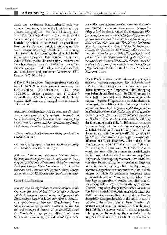 Vorschauseite 5: Häusliche Krankenpflege in einer Einrichtung der Eingliederungshilfe (hier: Medikamentengabe)