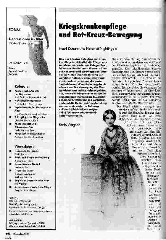 Vorschauseite 1: Kriegskrankenpflege und Rot-Kreuz-Bewegung Henry Dunant und Florence Nightingale