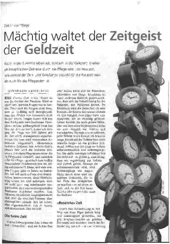 Vorschauseite 1: Mächtig waltet der Zeitgeist der Geldzeit