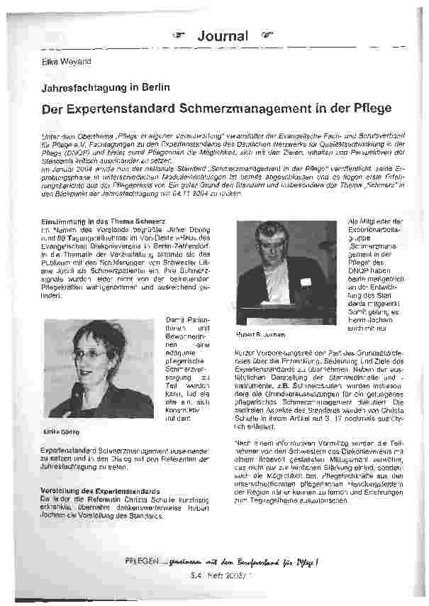 Vorschauseite 1: Der Expertenstandard Schmerzmanagement in der Pflege