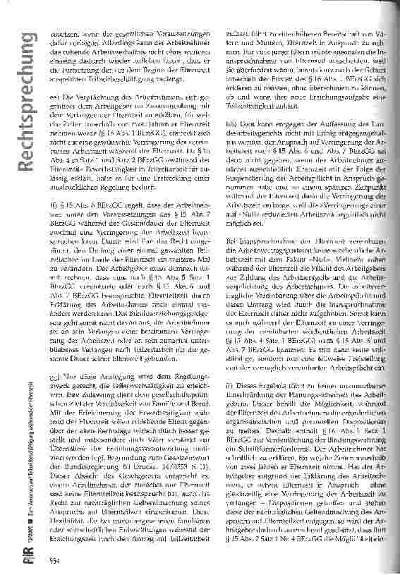 Vorschauseite 6: Zum Anspruch auf i|| Teilzeitbeschäftigung während der Elternzeit