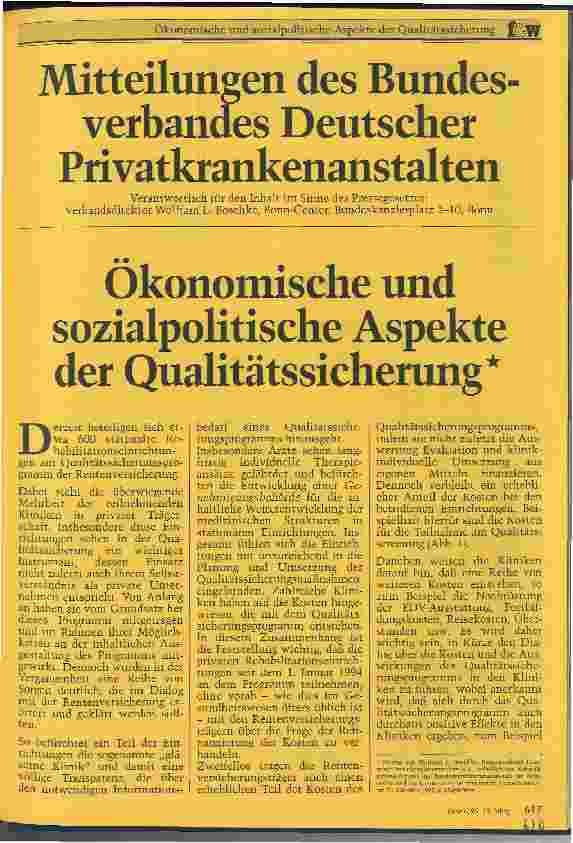 Vorschauseite 1: Ökonomische und sozialpolitische Aspekte der Qualitätssicherung